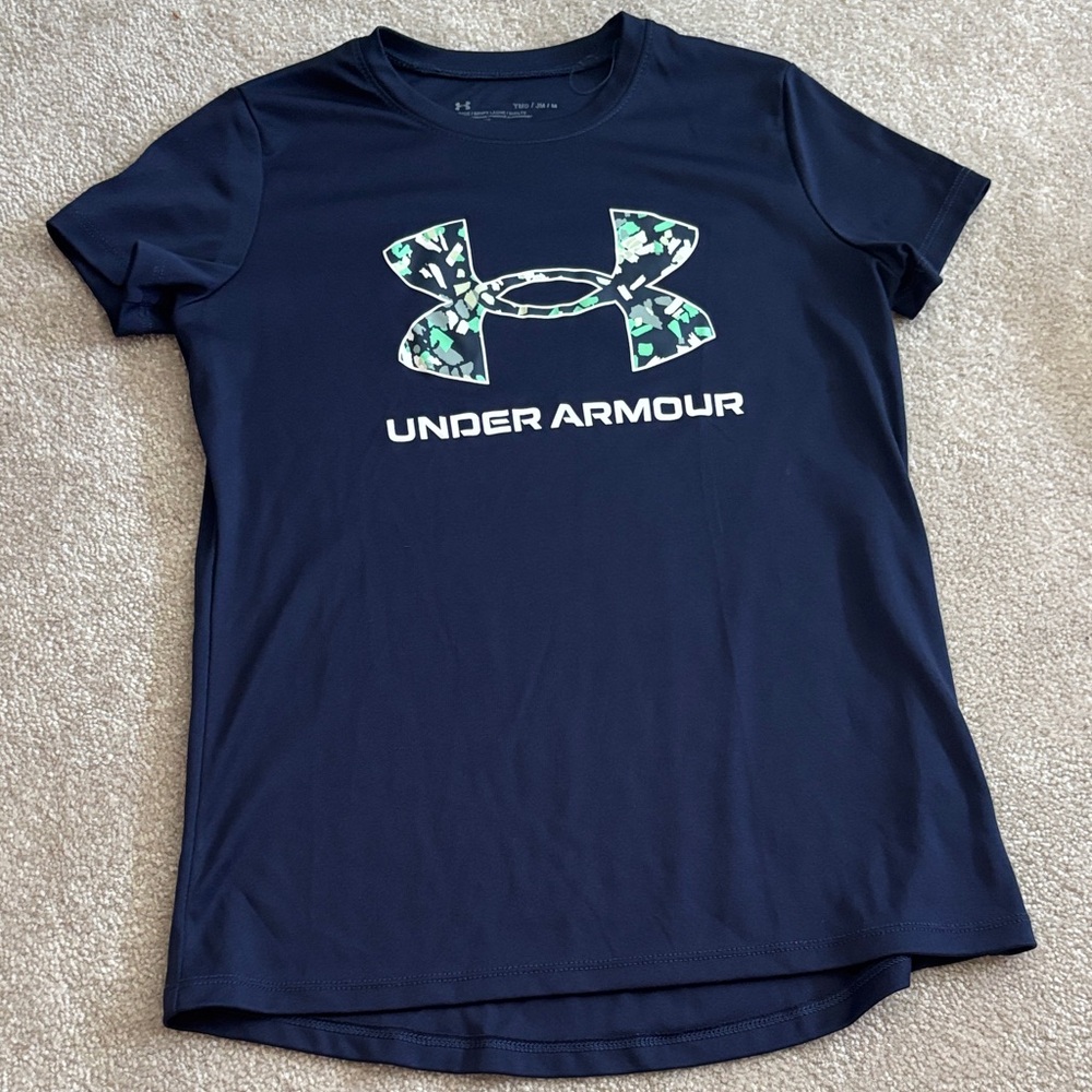 Under Armour Dark Blue Tee with Floral Logo